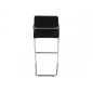 Lot de 2 tabourets design en simili cuir noir, SIGMA