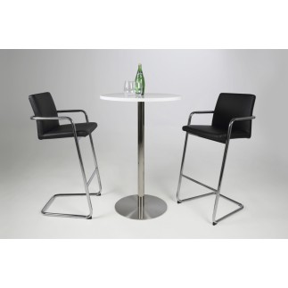 Lot de 2 tabourets design en simili cuir noir, SIGMA