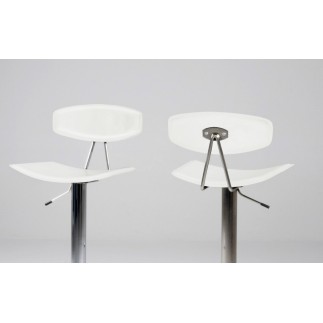 Lot de 2 tabourets design en cuir reconstitué noir, BLUNT