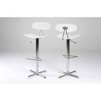 Lot de 2 tabourets design en cuir reconstitué noir, BLUNT