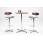 Lot de 2 tabourets design bois et chrome, BLUNT