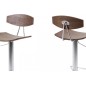 Lot de 2 tabourets design bois et chrome, BLUNT