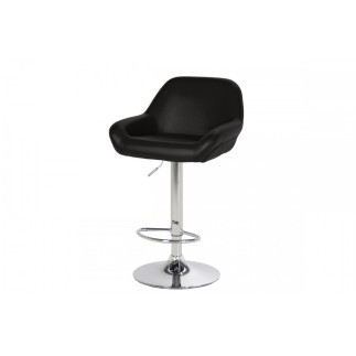 Tabouret design en simili cuir noir, CASTA