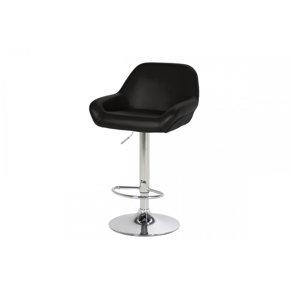 Tabouret design en simili cuir noir, CASTA