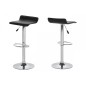 Lot de 2 tabourets design en simili cuir blanc, DAVINO, Noir