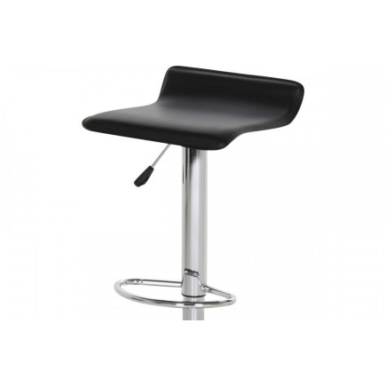 Lot de 2 tabourets design en simili cuir blanc, DAVINO, Noir
