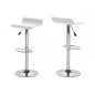 Lot de 2 tabourets design en simili cuir blanc, DAVINO
