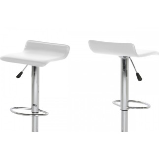 Lot de 2 tabourets design en simili cuir blanc, DAVINO