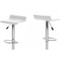 Lot de 2 tabourets design en simili cuir blanc, DAVINO
