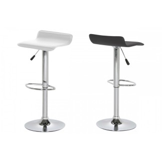 Lot de 2 tabourets design en simili cuir blanc, DAVINO