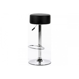 Lot de 2 tabourets design en simili cuir noir, DUSTIN