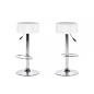 Lot de 2 tabourets design en simili cuir blanc, DUSTIN