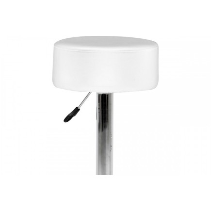 Lot de 2 tabourets design en simili cuir blanc, DUSTIN