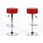 Lot de 2 tabourets design en simili cuir rouge, DUSTIN