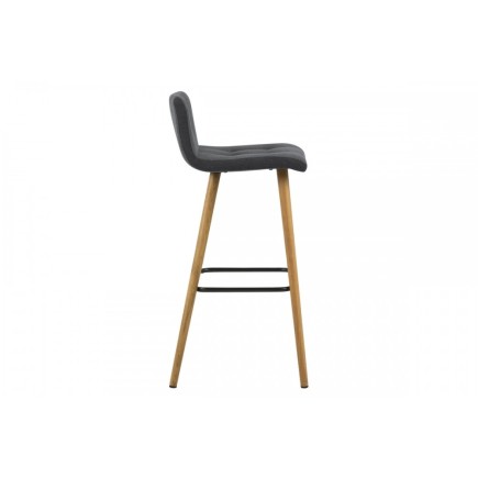 Lot de 2 tabourets design en tissu gris clair, FRAZER