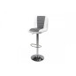 Tabouret design en simili cuir blanc et gris, FUSTER