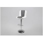 Tabouret design en simili cuir blanc et gris, FUSTER
