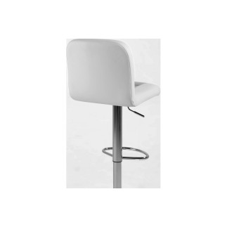 Tabouret design en simili cuir blanc et gris, FUSTER