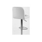 Tabouret design en simili cuir blanc et gris, FUSTER