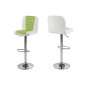 Tabouret design en simili cuir blanc et vert citron, FUSTER