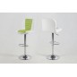 Tabouret design en simili cuir blanc et vert citron, FUSTER