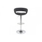 Lot de 2 tabourets design en tissu anthracite et simili cuir noir, GRECO, Gris / noir
