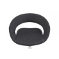 Lot de 2 tabourets design en tissu anthracite et simili cuir noir, GRECO, Gris / noir