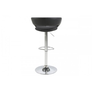 Lot de 2 tabourets design en tissu anthracite et simili cuir noir, GRECO