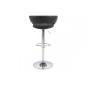 Lot de 2 tabourets design en tissu anthracite et simili cuir noir, GRECO, Gris / noir