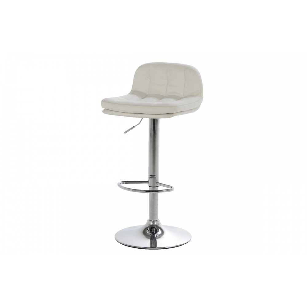 Tabouret design en simili cuir blanc, HANOVRE