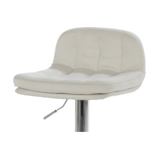 Tabouret design en simili cuir blanc, HANOVRE