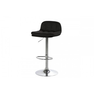 Tabouret design en simili cuir noir, HANOVRE
