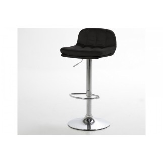 Tabouret design en simili cuir noir, HANOVRE