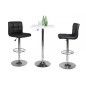 Lot de 2 tabourets design en simili cuir noir, HORACE