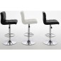 Lot de 2 tabourets design en simili cuir noir, HORACE