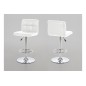 Lot de 2 tabourets design en simili cuir blanc, HORACE