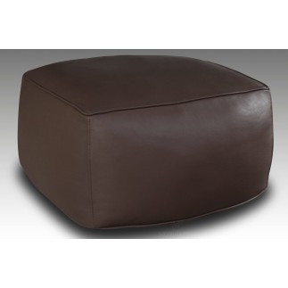 Grand pouf en cuir Magnum, chocolat.