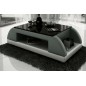 Table basse design VALINA, gris foncé et blanc