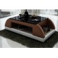 Table basse design VALINA, chocolat et blanc