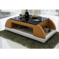 Table basse design VALINA, marron et blanc