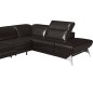 Canapé d'angle fonction relax en cuir italien 5 places CONFORTO, chocolat, angle droit