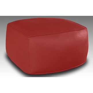 Grand pouf en cuir Magnum, rouge.