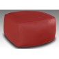 Grand pouf en cuir Magnum, rouge.