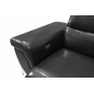 Canapé d'angle fonction relax en cuir italien 5 places CONFORTO, noir, angle droit