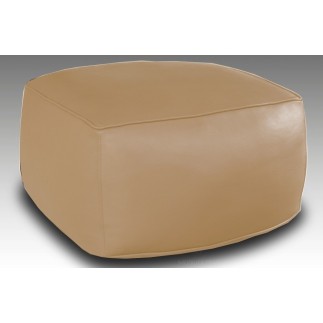 Grand pouf en cuir Magnum, beige.