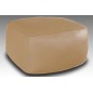 Grand pouf en cuir Magnum, beige.