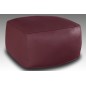 Grand pouf en cuir Magnum, bordeaux.