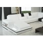 Canapé d'angle en cuir italien 6/7 places SUBLIMO, blanc et noir, angle droit