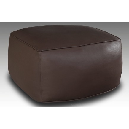 Grand pouf en simili cuir Magnum, chocolat.