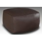 Grand pouf en simili cuir Magnum, chocolat.